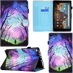 Coque Pour Fire Hd 10 Tablet, Pu Cuir Flip Smart Cover Housse Étui Case Portefeuille Supporter Avec Carte De Crédit Fentes Fermoir Magnétique - Cerf