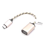 vhbw Adaptateur OTG compatible avec Samsung Galaxy A5 2017 appareils - Câble de prise femelle USB 3.1 type C vers connecteur USB 2.0 A, rose-doré