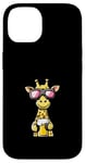 Coque pour iPhone 14 Girafe de ski avec bière | Apres Ski Comic