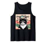 Help Save the Environment: Eat Plastic – A Cute Cat Meme Tank Top