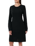 Tommy Hilfiger Women’s Long Sleeve Soft Wool Flared Jumper Dress, Black (Black), S