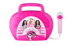 eKids Barbie Sing Along Boombox with Microphone, Built in Music, Flashing Lights