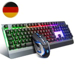 gaming keyboard and mouse combo,DE layout,SADES gaming wired keyboard for PC/MAC/win,gaming mouse with 6DPI and USB keyboard for game(DE layout)