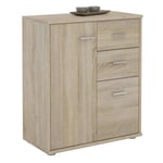 Idimex - Buffet remy, commode meuble de rangement avec 2 tiroirs et 2 portes, en mélaminé décor chêne sonoma - Chêne Sonoma