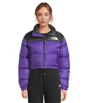 THE NORTH FACE Women's Nuptse Short Down Jacket, Peak Purple/Tnf Black, XXL