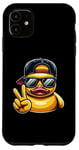 Coque pour iPhone 11 Canard en caoutchouc jaune rétro cool dans les années 70 80 Funny Duck