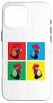 iPhone 16 Pro Max Colorful Cool Chicken Art, Crazy Chicken Rooster Family Case