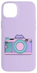 Coque pour iPhone 14 Plus Appareil photo aux couleurs pastel de la licorne Photographe