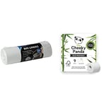 Addis 518024 Kitchen Waste Bin Liners, White, 50 Litre & The Cheeky Panda Bamboo Toilet Paper – 9 Rolls of Toilet Paper | Plastic Free Packaging and Sustainable Toilet Tissue | 100% Compostable