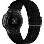 Nylon urheiluranneke, musta, 22mm ranneke yhteensopiva Samsung Galaxy Watch Active 2(40mm/44mm)/kello 3 41mm/kello 42mm/ gear S2 Classic kanssa