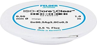 Felder Löttechnik ISO-Core Clear SAC305 Étain à souder bobine Sn96,5Ag3Cu0,5 0.5 mm