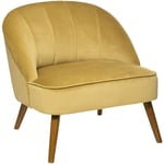 Atmosphera Créateur D'intérieur - Fauteuil Naova velours jaune moutarde