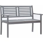 Bonnevie - Banc de jardin 2 places Banquette de Jardin - Mobilier de jardin 120 cm Gris Bois d'eucalyptus solide BV297598 Gris