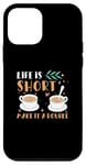 Coque pour iPhone 12 mini La vie est courte, faites-en un double espresso, un barista de café amusant