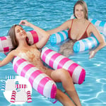 Jusch - 2Pcs Flottant Hamac Gonflable, 4-en-1 Hamac Gonflable Piscine, Flottant de Inclinable Flotteur d'eau avec Pompe à Air Manuelle