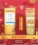 Burt's Bees Giftset, Honey Lip Balm, Hand Cream and Body Lotion, Honey Pot -