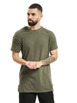 Urban Classics Men's Pleat Raglan Tee T Shirt, Green (Olive 176), M UK