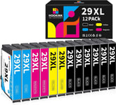 29XL 29 XL Cartouches d'encre Compatible avec Cartouche Epson 29XL Multipack pour Epson XP-342 XP-352 XP-452 XP-332 XP-245 XP-442 XP-255 XP-355 XP-455 XP-247 XP-432 XP-435 XP-335 XP-345 (Lot de 12)