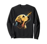 Cute white Labrador Dog on yellow Labrador Retriever Lover Sweatshirt