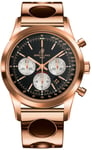 Breitling Watch Transocean Chronograph Black Red Gold