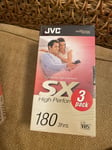 3 JVC E-180 SX VHS Blank Video Tapes 3 Hour New & Sealed Video Cassettes