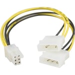 Adapter för 2x4-pin Molex till 6-pin PCI-Express, 25 cm