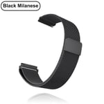 Nya 18mm 20mm 22mm armband för Garmin Venu 2S handledsband Vivoactive 3 4S 4 Forerunner 245 645 Galaxy Watch 4 Classic 42 46mm Svart Metall Svart Metall Black Metal 18mm