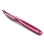 Lacor - 39089 - Epluche Legume, Epluche Pomme, Éplucheur Universel, Double Tranchant Oscillant et Micro-dentelé, Acier Inoxydable, 17 cm, Magenta