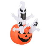 Uppblåsbar pumpa spöke spöke Halloween dekoration luftfigur med LED-belysning, polyester, 120x120x180cm