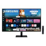 Samsung Smart Monitor M5 Noir - 27'' - Dalle VA, FHD (1920 x 1080), 60Hz, 4ms, Inclinable, 2 x HDMI (1.4), 2 x USB-A, Smart TV, Gaming Hub, LS27DM502EUXEN