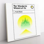 Book Cover The Wonderful Wizard of Oz L. Frank Baum Modern Canvas Wall Art Print Ready to Hang, Framed Picture for Living Room Bedroom Home Office Décor, 35x35 cm (14x14 Inch)