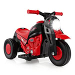 GOPLUS Moto Electrique Enfants 6V avec Créateur de Bulles, Voiture Électrique Enfants avec Phare LED, Porteur Bebe Avant/Arrière, et Pédale, Charge 30 KG, pour Enfants de 3+ Ans(Rouge)