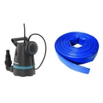 Gardena Pompe submersible eau claire 8600, Acier inoxydable, Noir, Bleu, jusqu'à 8.600 l/h - Flotteur & Silverline 633827 Polychlorure de vinyle (PVC) Tuyau de refoulement 10 m x 25 mm