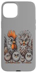 Coque pour iPhone 15 Plus Art de poulet amusant coloré d'Eagerlys, Crazy Chicken Family