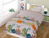 Rapport Home Parure de lit pour Enfant avec Housse de Couette Motif Dinosaures 135 x 200 cm
