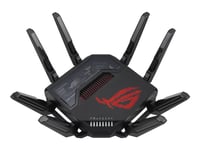 ASUS ROG Rapture GT-BE98 - Trådlös router 6-portars switch - 10GbE, 5GbE, 2.5GbE, 802.11be - WAN-portar: 2 - Wi-Fi 7 - Quad-band