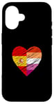 Coque pour iPhone 16 Drapeau LGBTQ Espagne Lesbienne Pride Cœur Amour LGBTQIA