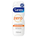 SANEX Gel douche Nourrissant Zero% pour peaux sèches - Offre jusqu'à 8h d'Hydratation - le flacon de 725 ml