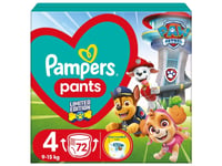 Pampers Wb Paw Patrol Bleer Størrelse 4 9-15Kg 72 Stk.