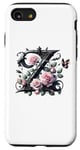 Coque pour iPhone SE (2020) / 7 / 8 Letter Z Initial Floral Monogram Rose Pink Flower Butterfly