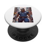 policier Jurassic Dinos vivant T-Rex dinosaure action PopSockets PopGrip Adhésif