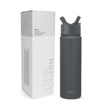 Simple Modern Gourde Isotherme avec Paille | Gourde Sport Adulte en Acier Inoxydable | Summit | 650ml | Graphite