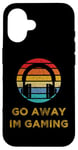 Coque pour iPhone 16 Go Away I'm Gaming Do Not Disturb Jeu vidéo vintage Cadeau