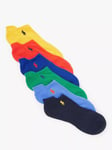 Polo Ralph Lauren Cotton Blend Trainer Socks, One Size, Pack of 6, Multi