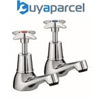 Bristan VAX 1/2 C 5412 Cross Top Basin Taps Chrome Basin Pillar Pair 1/2" Tap