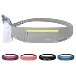 Men Women Waterproof Running Belt with Water Bottle,Adjustable Jogging, Running Water Bottle Belt,6.8 Inch Large Phone Belt,Runners Water Bottle Belts(Grey+250ml Water Bottle)