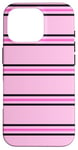 Coque pour iPhone 16 Pro Rose et bleu marine rayé girly esthétique Preppy Stripe