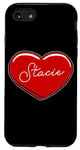 Coque pour iPhone SE (2020) / 7 / 8 Stacie Cœur dessiné à la main – Prénom Cœurs I Love Stacie