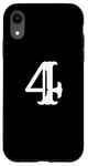 iPhone XR Number 4 in white large bold American west style font Case