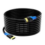 Rommisie Câble HDMI 4K/60HZ 15m (HDMI 2.0, 18 Gbit/s) Connecteurs Plaqués or Ultra Haut Débit, Retour Audio Ethernet, Compatible avec Blu - Ray, Playstation, Ordinateur Portable, PS34/5, PC, HDTV